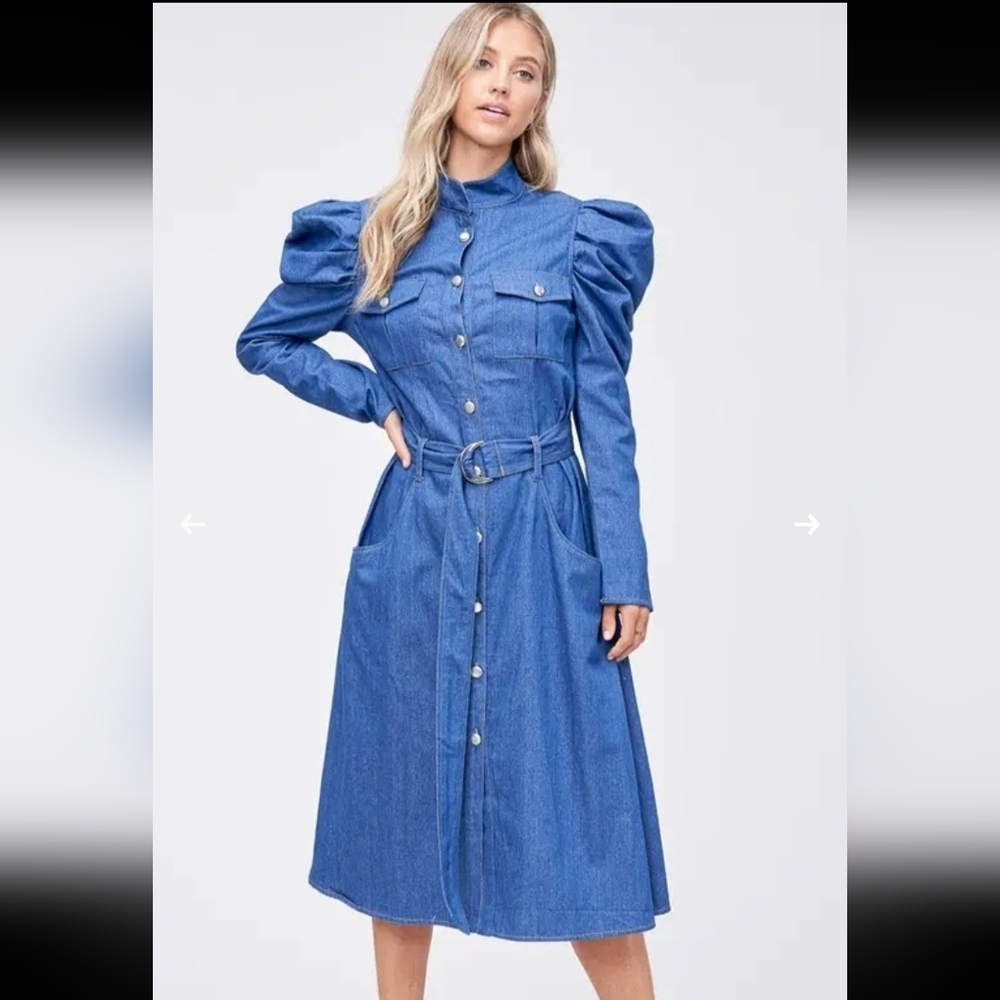 Misty Blue Denim Dress - Picture 8 of 10